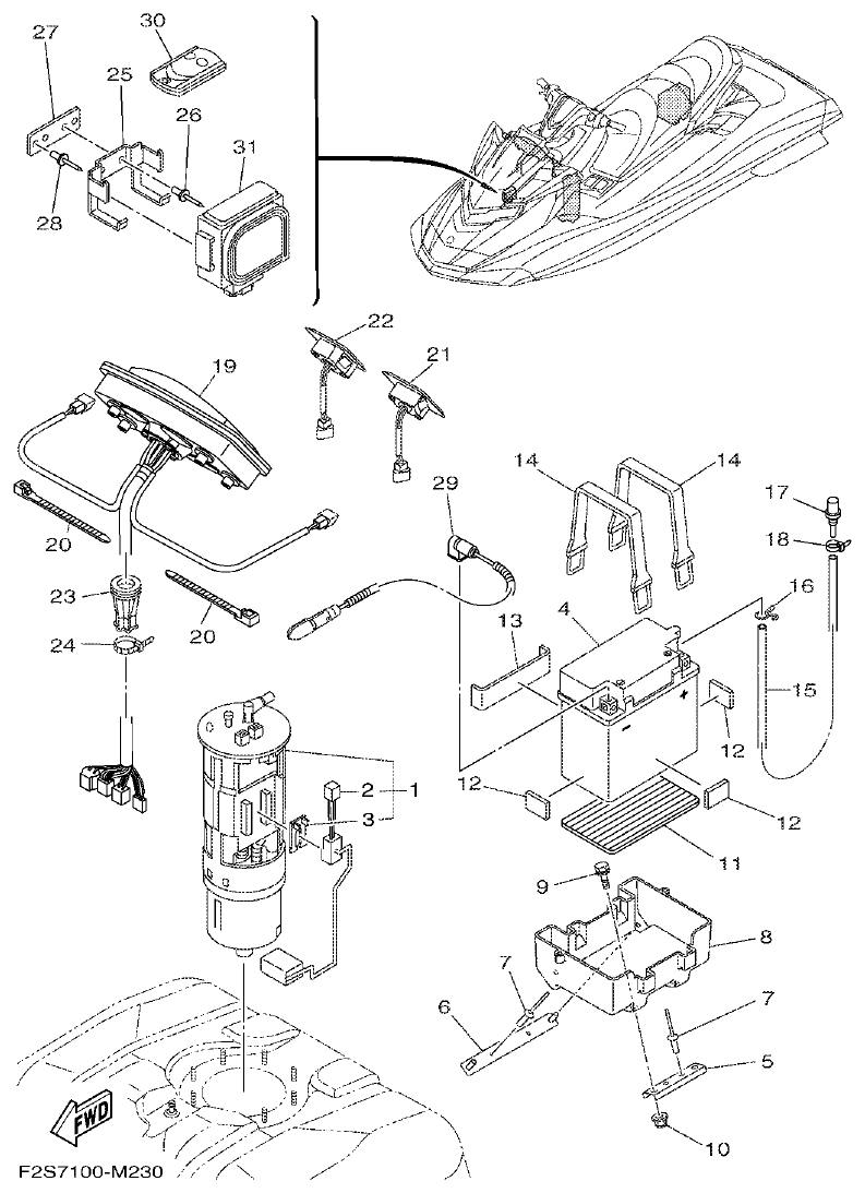 Yamaha FA1800A-M ELECTRICAL 3 parts diagram